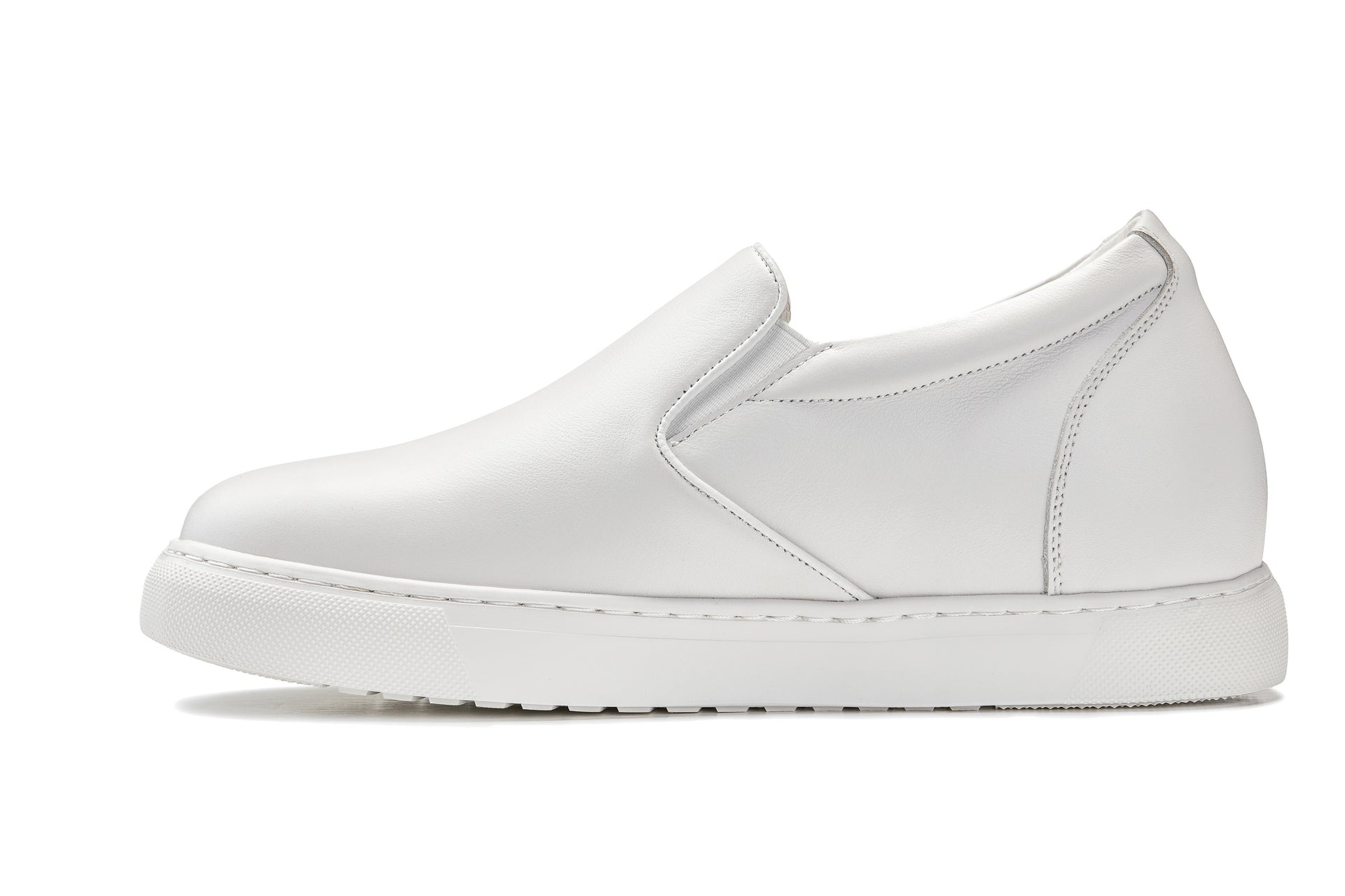 CALTO - T1022 - 2.6 Inches Taller (White) - Lightweight Nappa Leather Loafer - WonderingCloth