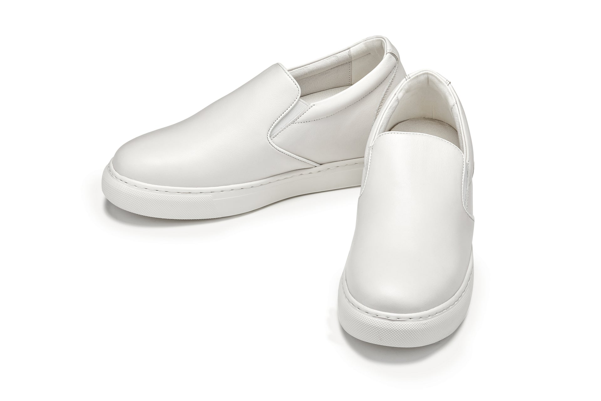 CALTO - T1022 - 2.6 Inches Taller (White) - Lightweight Nappa Leather Loafer - WonderingCloth