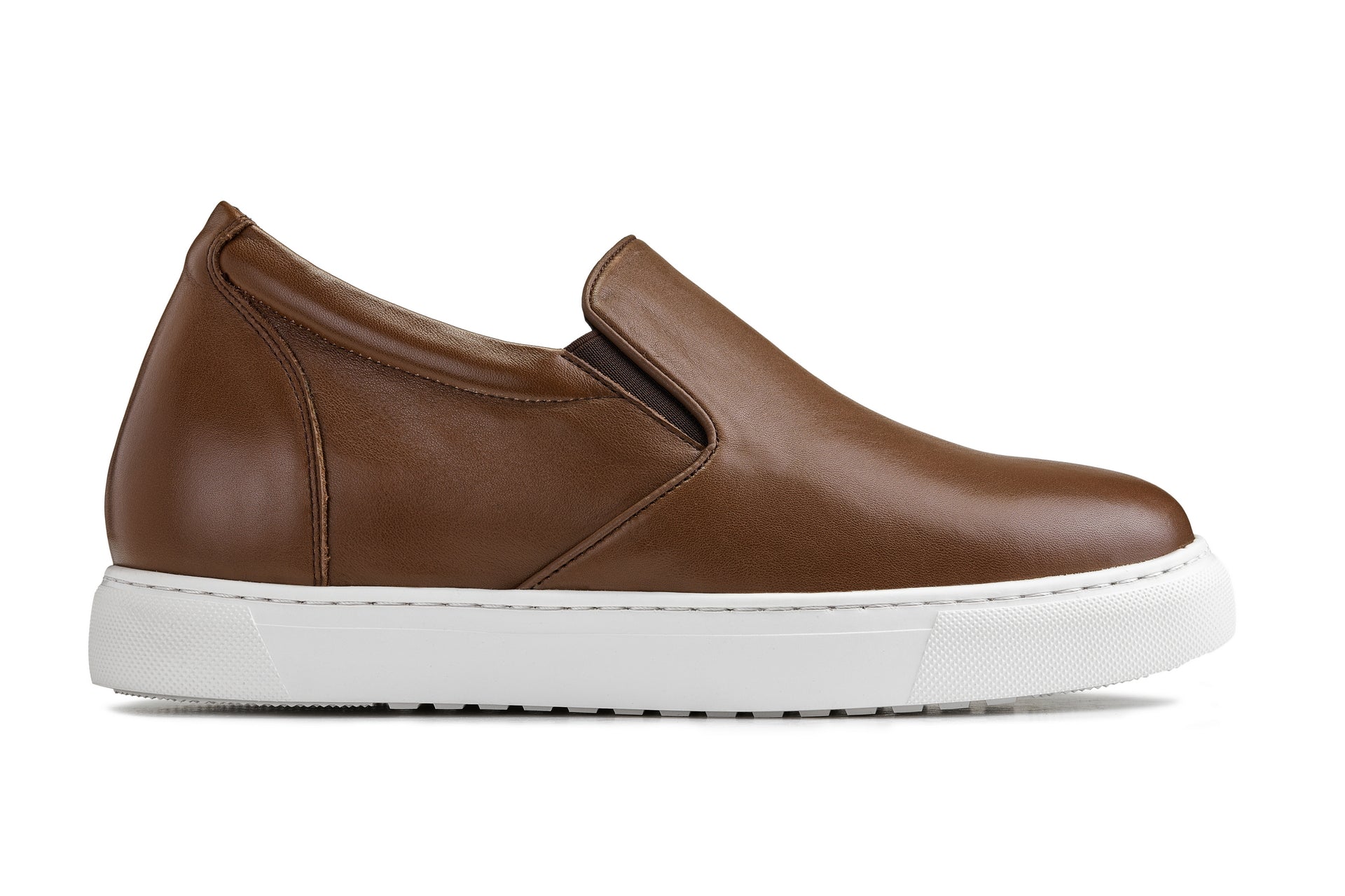 CALTO - T1023 - 2.6 Inches Taller (Coffee Brown) - Lightweight Nappa Leather Loafer - WonderingCloth