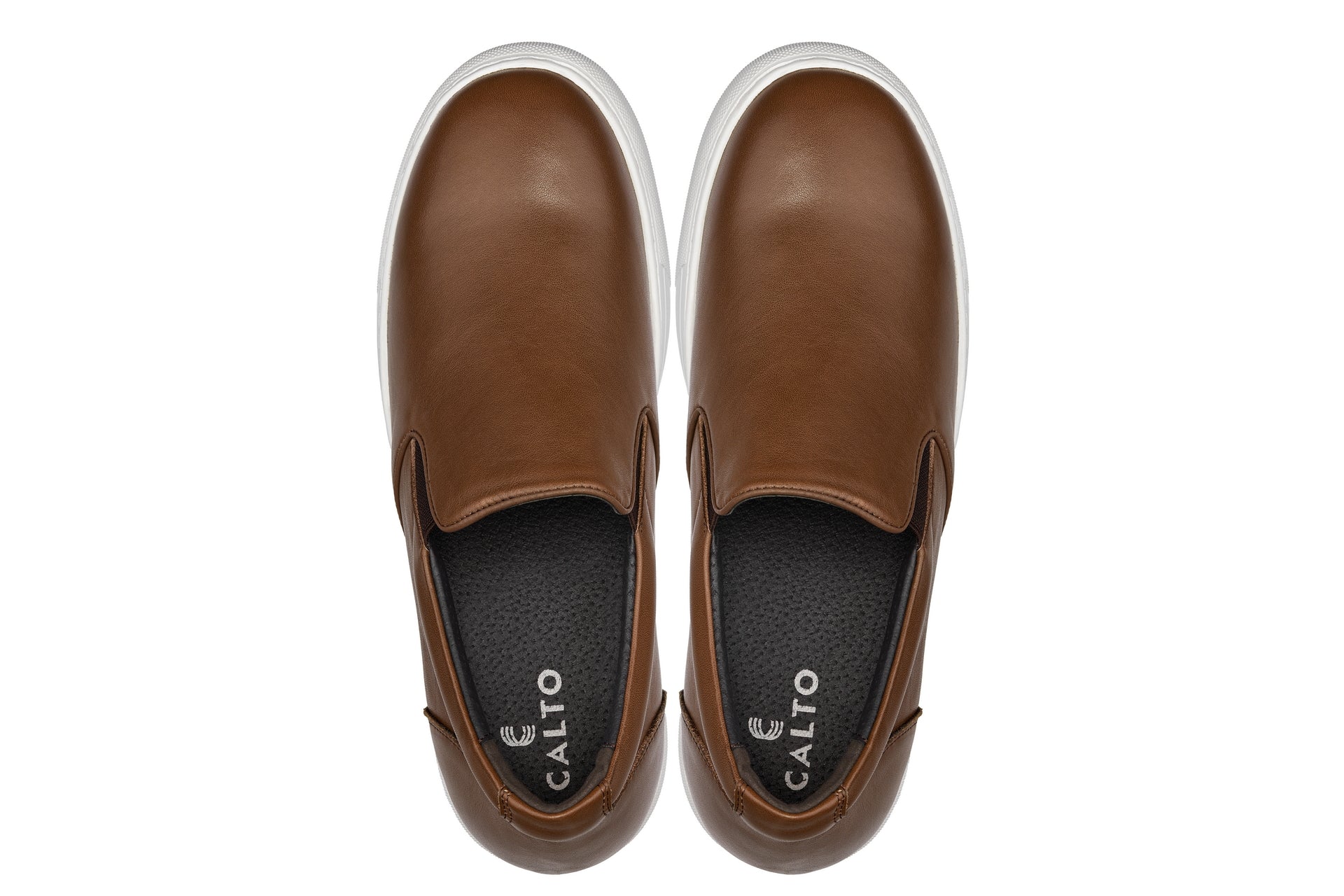 CALTO - T1023 - 2.6 Inches Taller (Coffee Brown) - Lightweight Nappa Leather Loafer - WonderingCloth