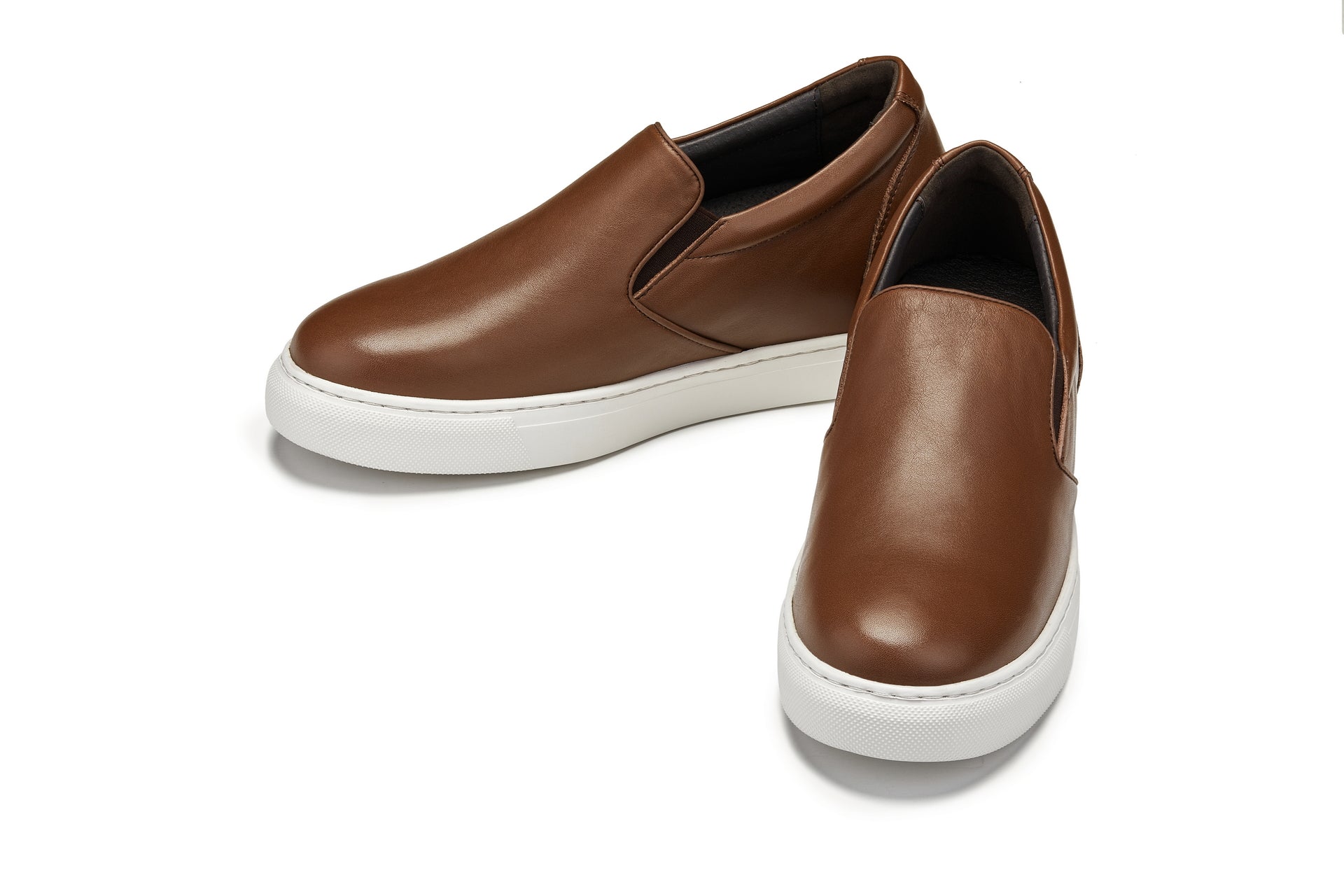 CALTO - T1023 - 2.6 Inches Taller (Coffee Brown) - Lightweight Nappa Leather Loafer - WonderingCloth