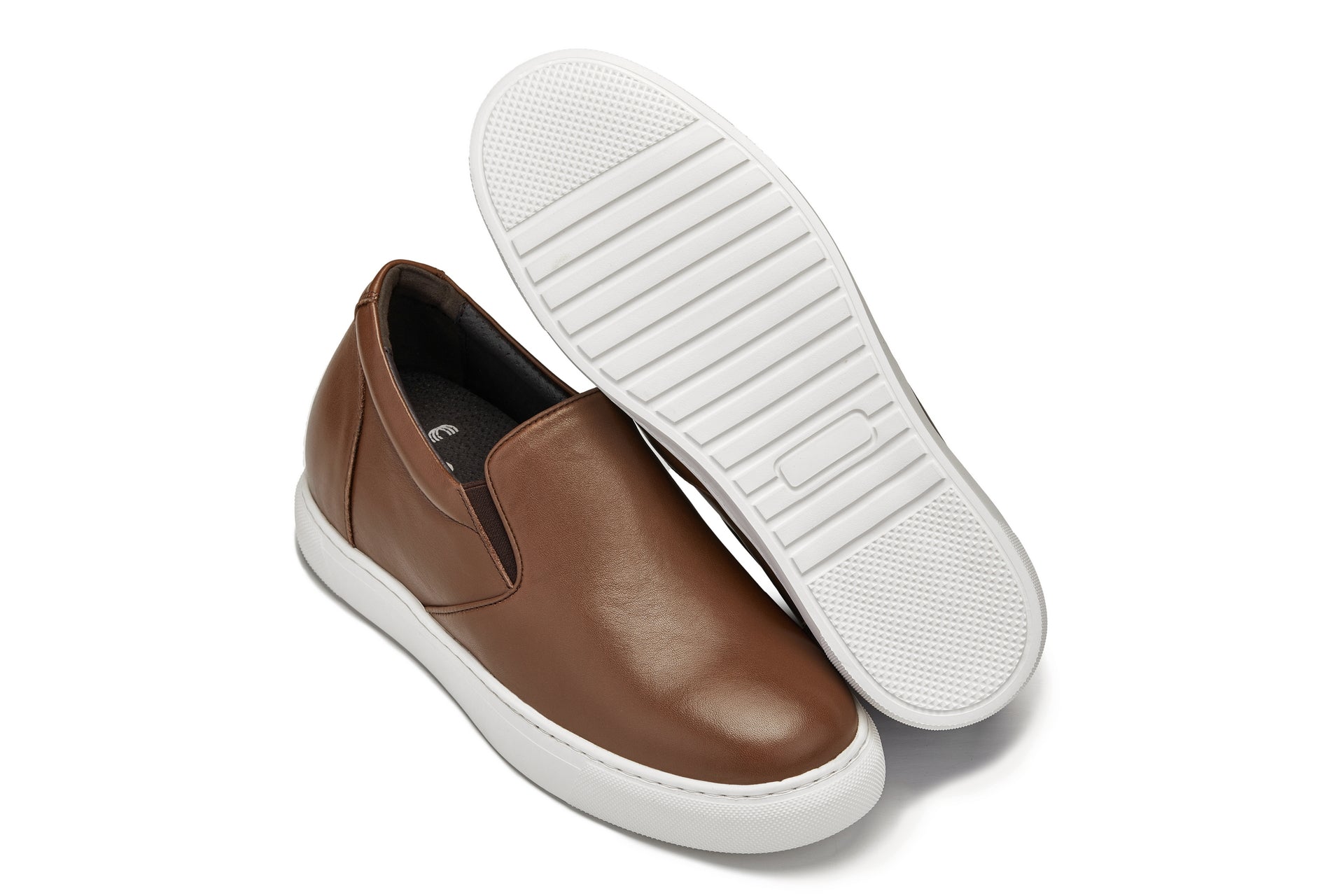 CALTO - T1023 - 2.6 Inches Taller (Coffee Brown) - Lightweight Nappa Leather Loafer - WonderingCloth