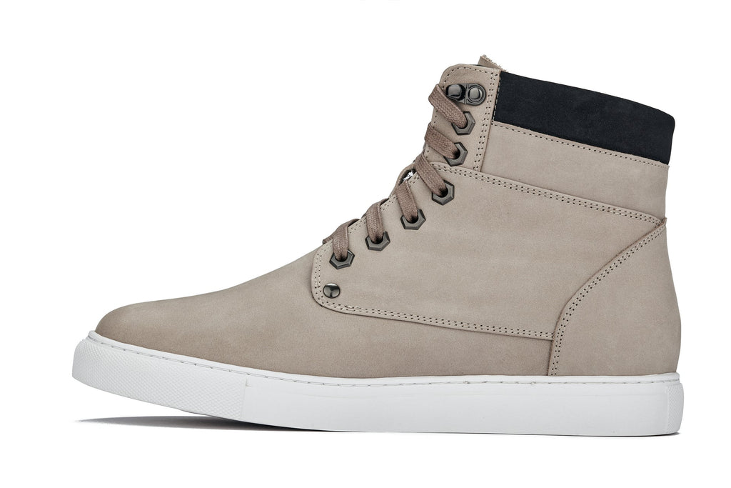 CALTO - T53122 - 2.6 Inches Taller (Taupe) - High top sneak-boot - WonderingCloth