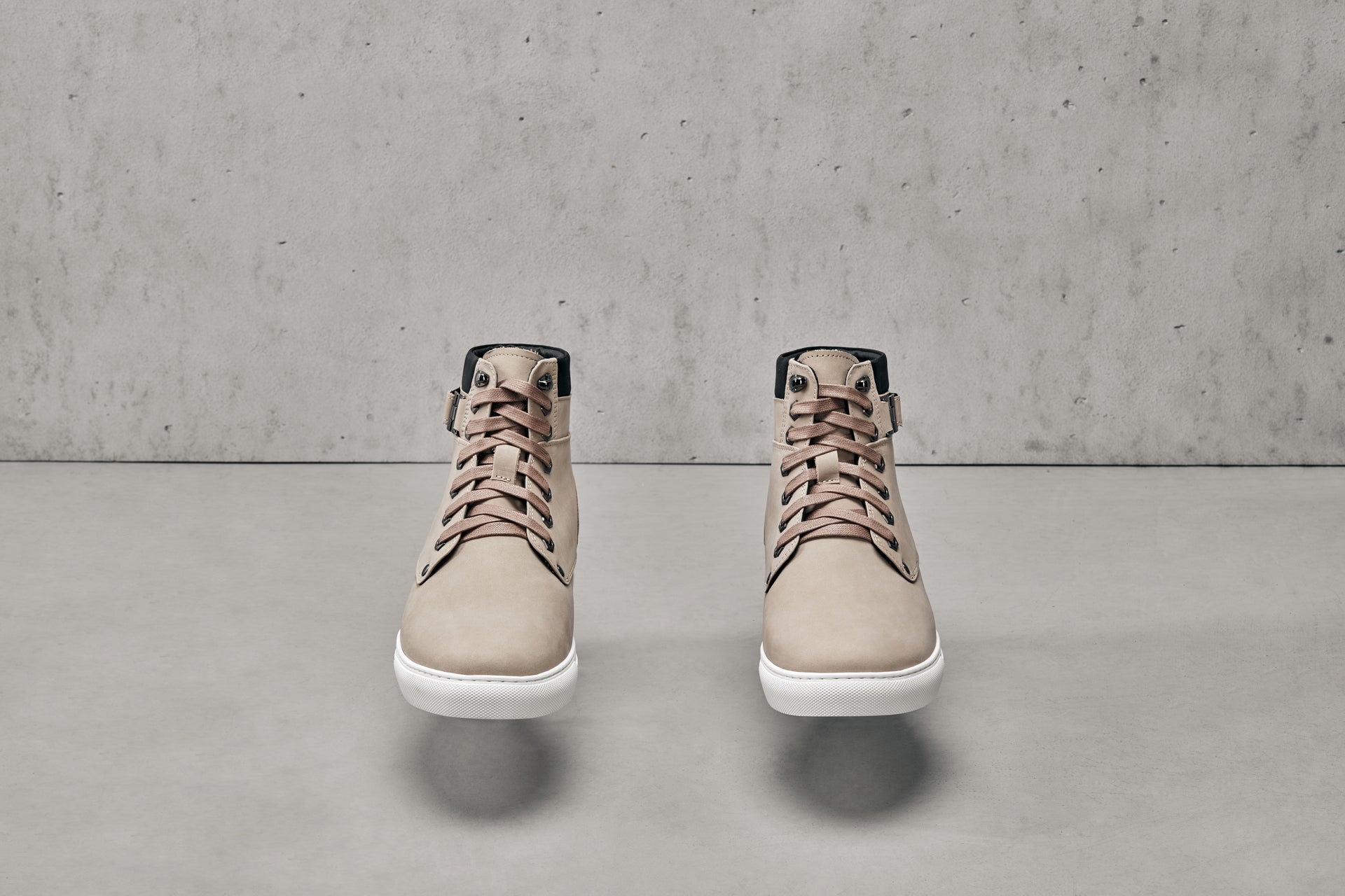 CALTO - T53122 - 2.6 Inches Taller (Taupe) - High top sneak-boot - WonderingCloth