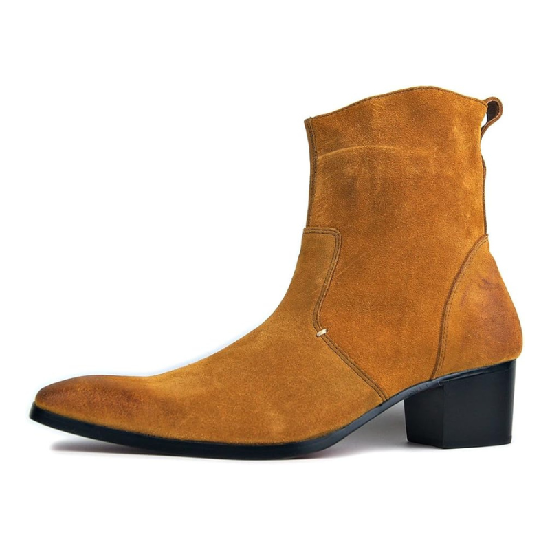Dress Boot for Men Suede Leather Chelsea Boots Casual Heel Shoes OS-JY002-US - WonderingCloth