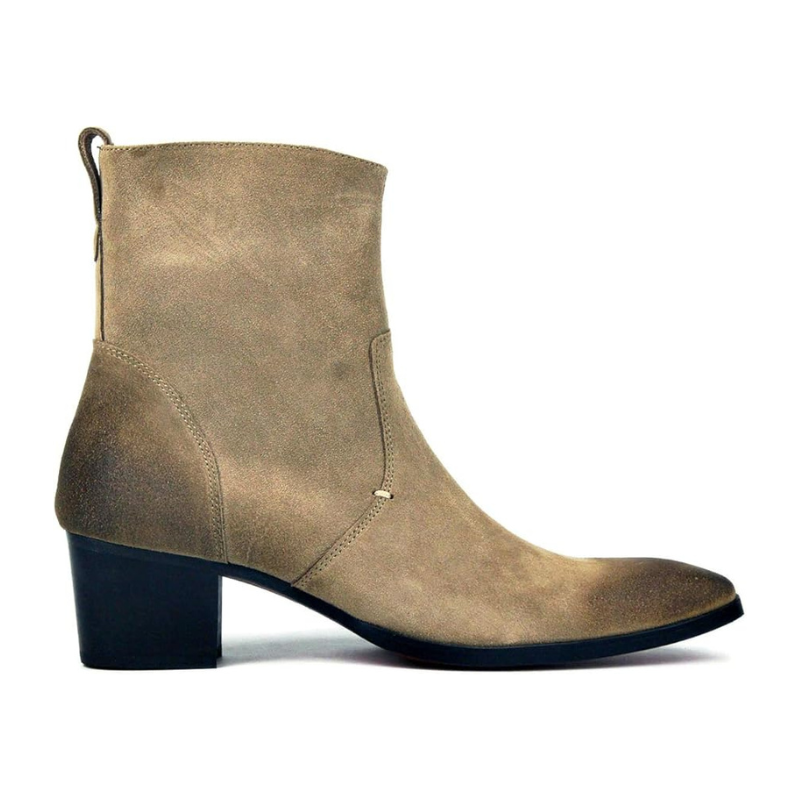 Dress Boot for Men Suede Leather Chelsea Boots Casual Heel Shoes OS-JY002-US - WonderingCloth
