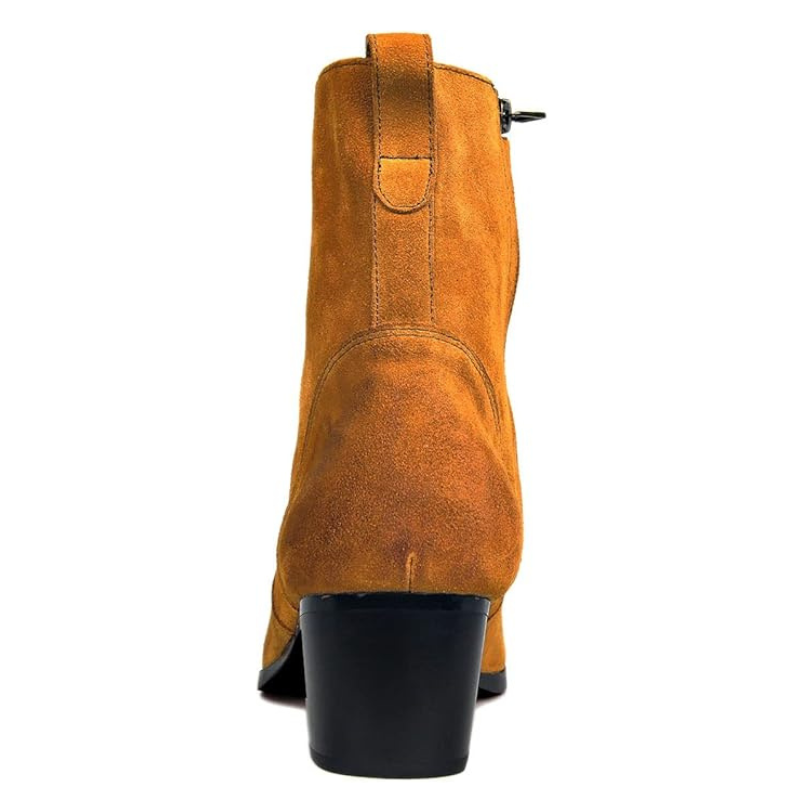 Dress Boot for Men Suede Leather Chelsea Boots Casual Heel Shoes OS-JY002-US - WonderingCloth