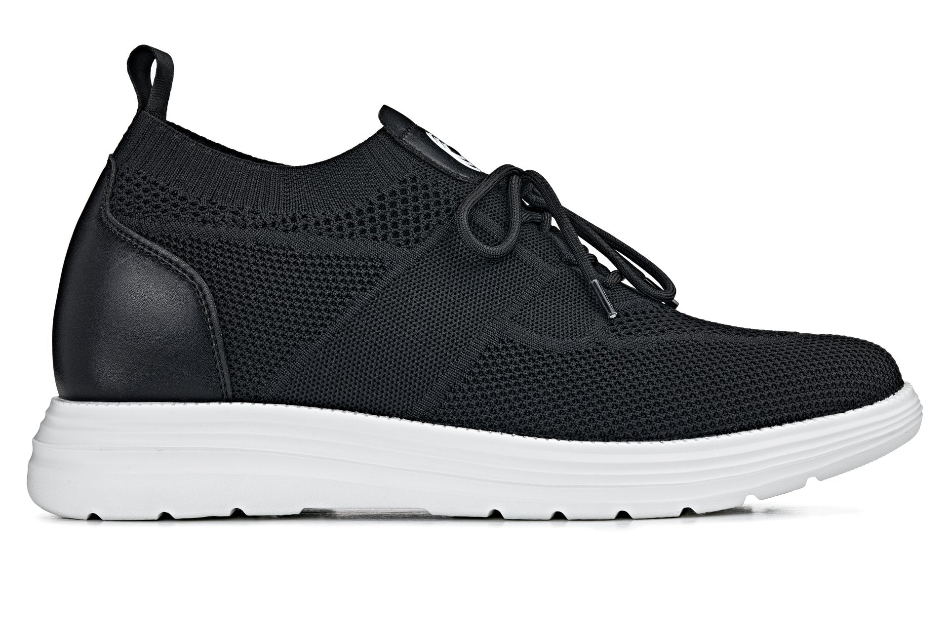 CALTO - X1340 - 2.8 Inches Taller (Black) - Lace Up Casual Walker - Lightweight - WonderingCloth