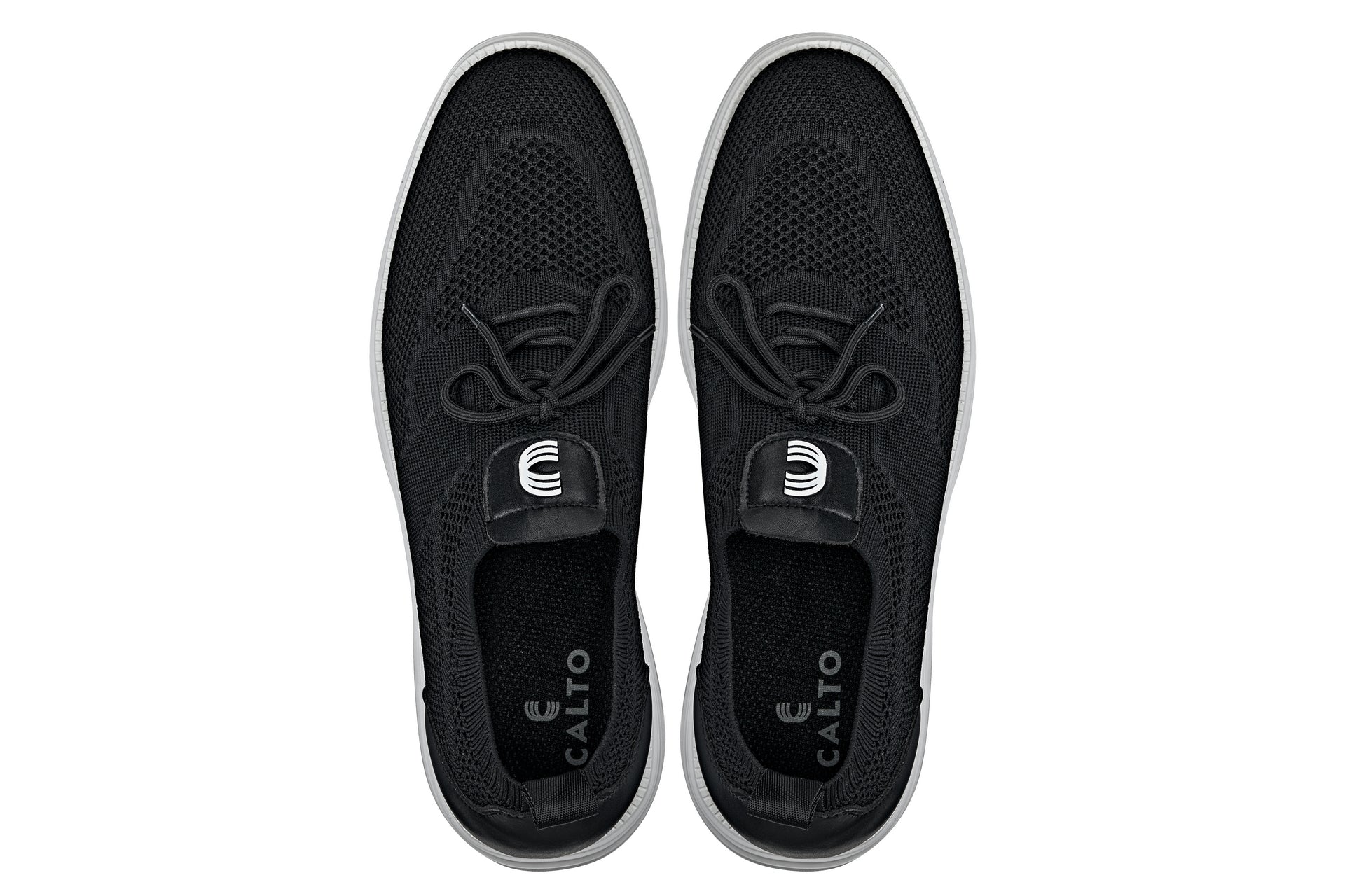 CALTO - X1340 - 2.8 Inches Taller (Black) - Lace Up Casual Walker - Lightweight - WonderingCloth