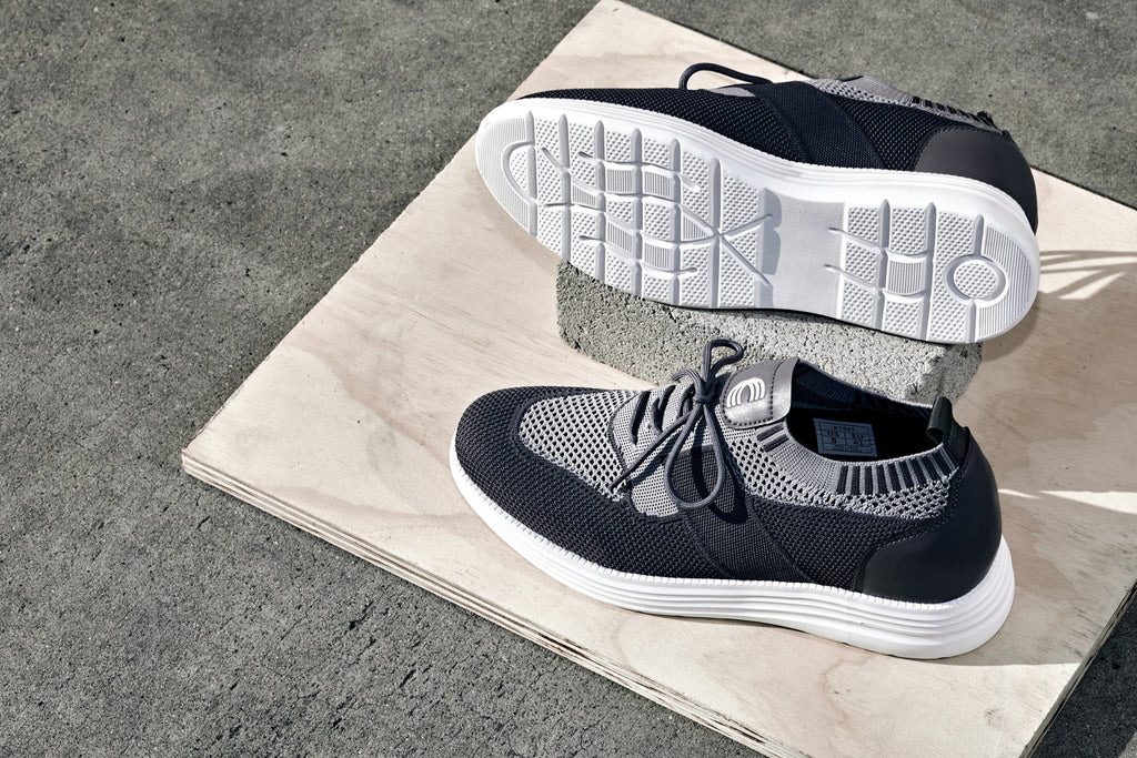 CALTO - X1341 - 2.8 Inches Taller (Iron Gray/Glacier Gray) - Lace Up Casual Walker - Lightweight - WonderingCloth