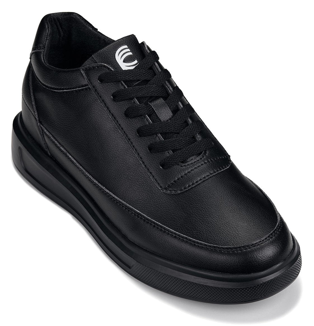 CALTO - X1646 - 2.8 Inches Taller (Pitch Black) - Lightweight Sneakers - WonderingCloth