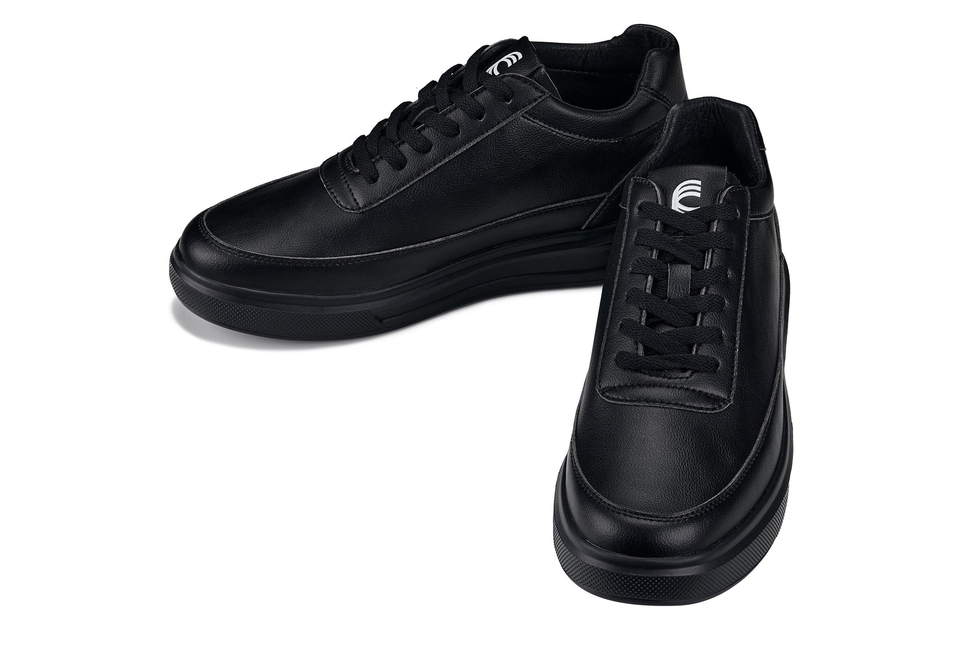 CALTO - X1646 - 2.8 Inches Taller (Pitch Black) - Lightweight Sneakers - WonderingCloth