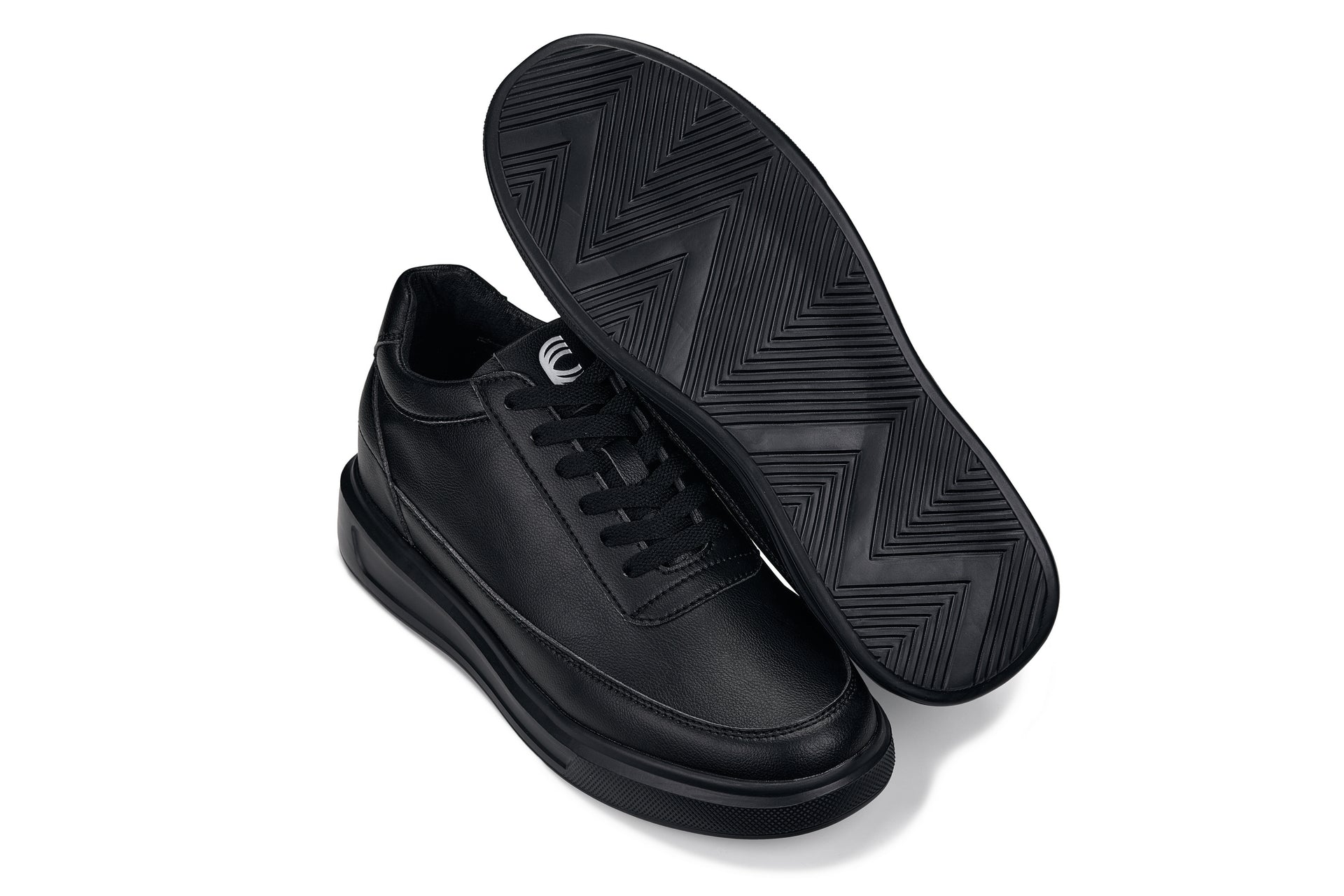 CALTO - X1646 - 2.8 Inches Taller (Pitch Black) - Lightweight Sneakers - WonderingCloth