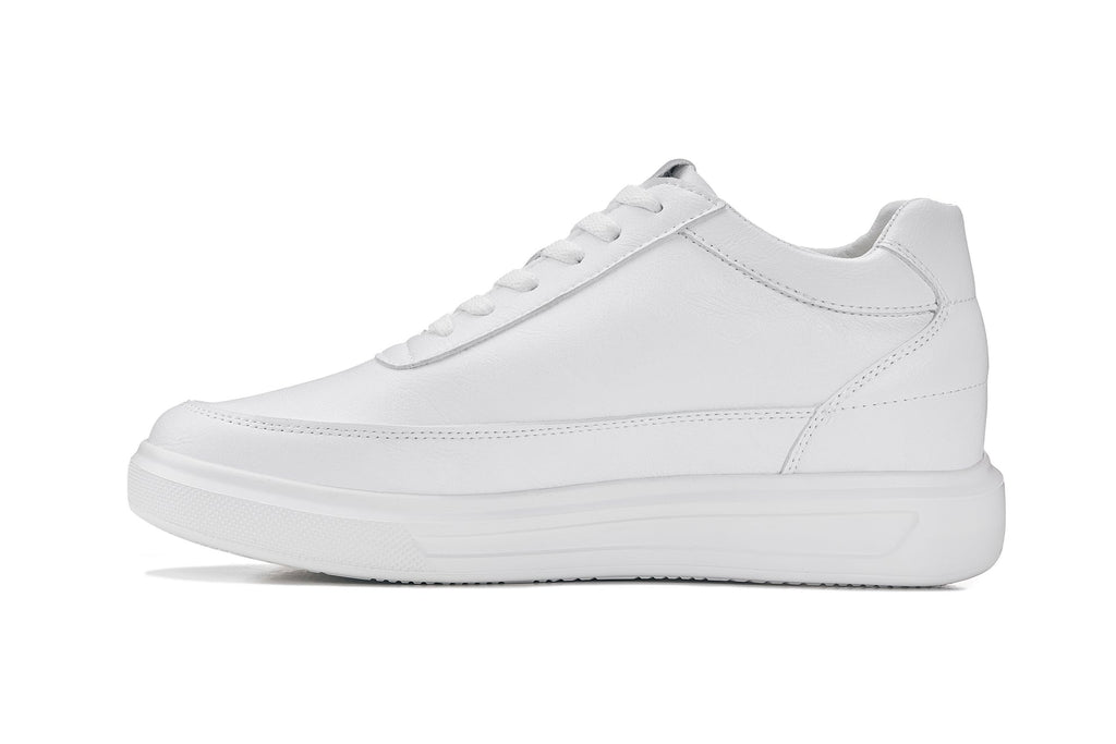 CALTO - X1647 - 2.8 Inches Taller (White) - Lightweight Sneakers - WonderingCloth