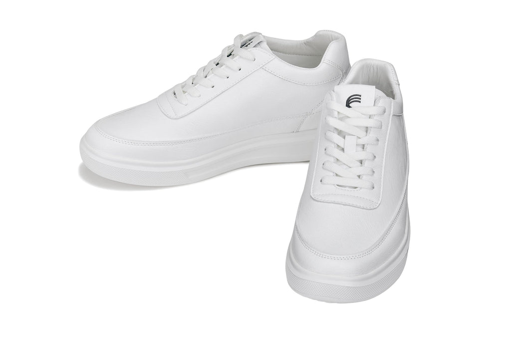 CALTO - X1647 - 2.8 Inches Taller (White) - Lightweight Sneakers - WonderingCloth