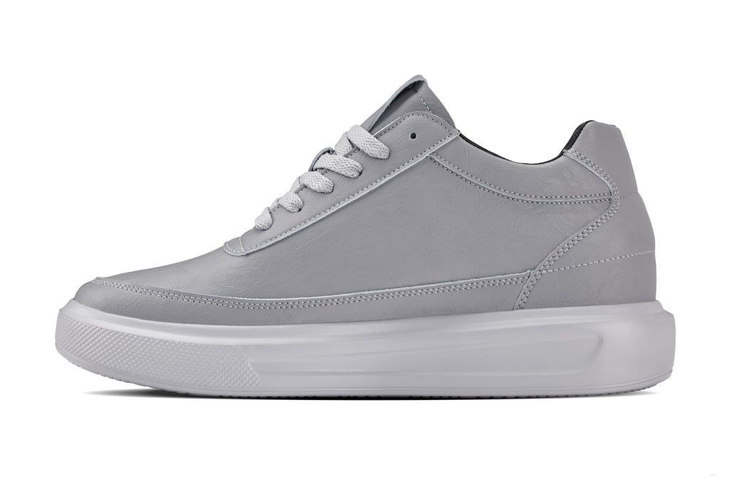 CALTO - X1648 - 2.8 Inches Taller (Pewter Grey) - Lightweight Sneakers - WonderingCloth