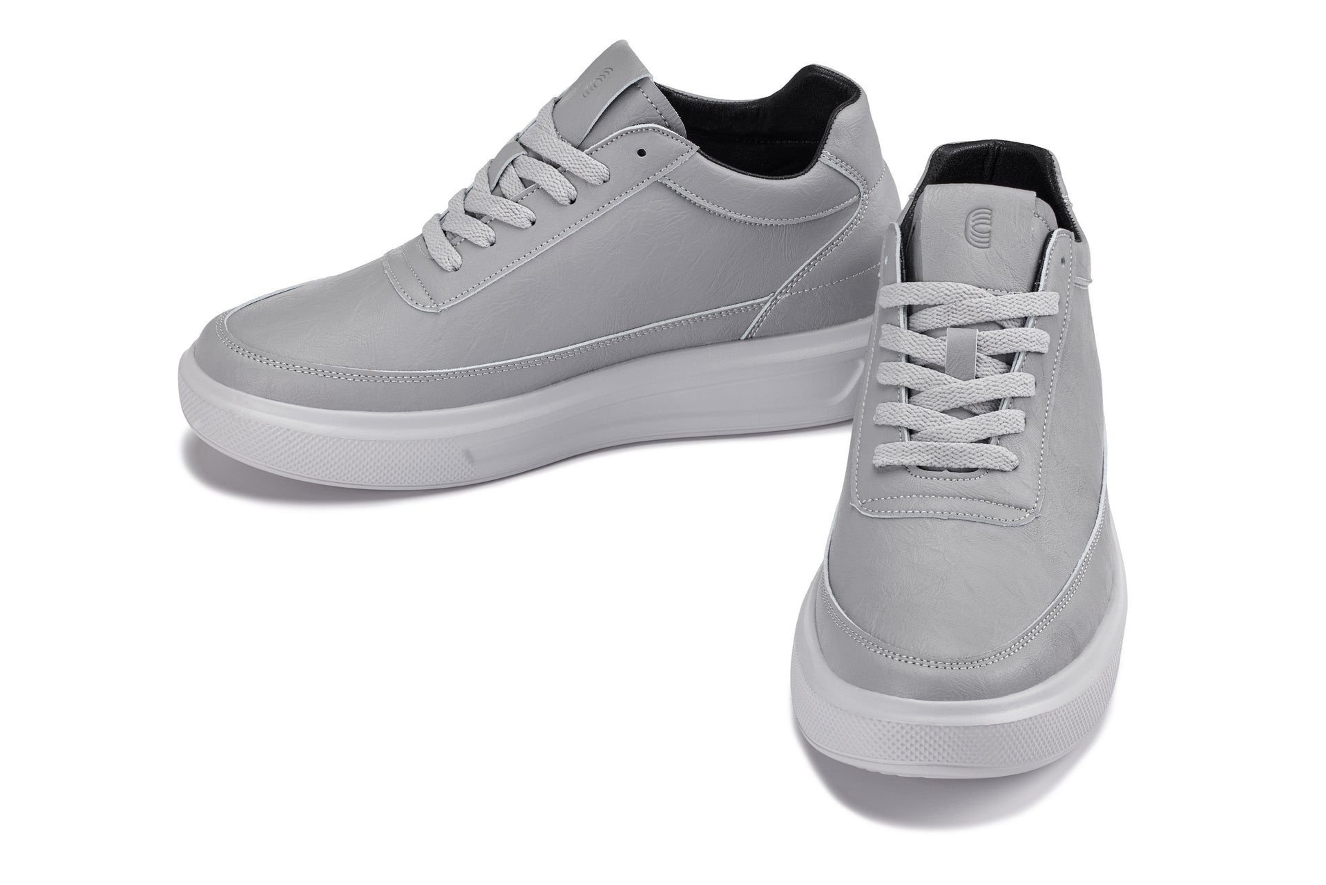 CALTO - X1648 - 2.8 Inches Taller (Pewter Grey) - Lightweight Sneakers - WonderingCloth