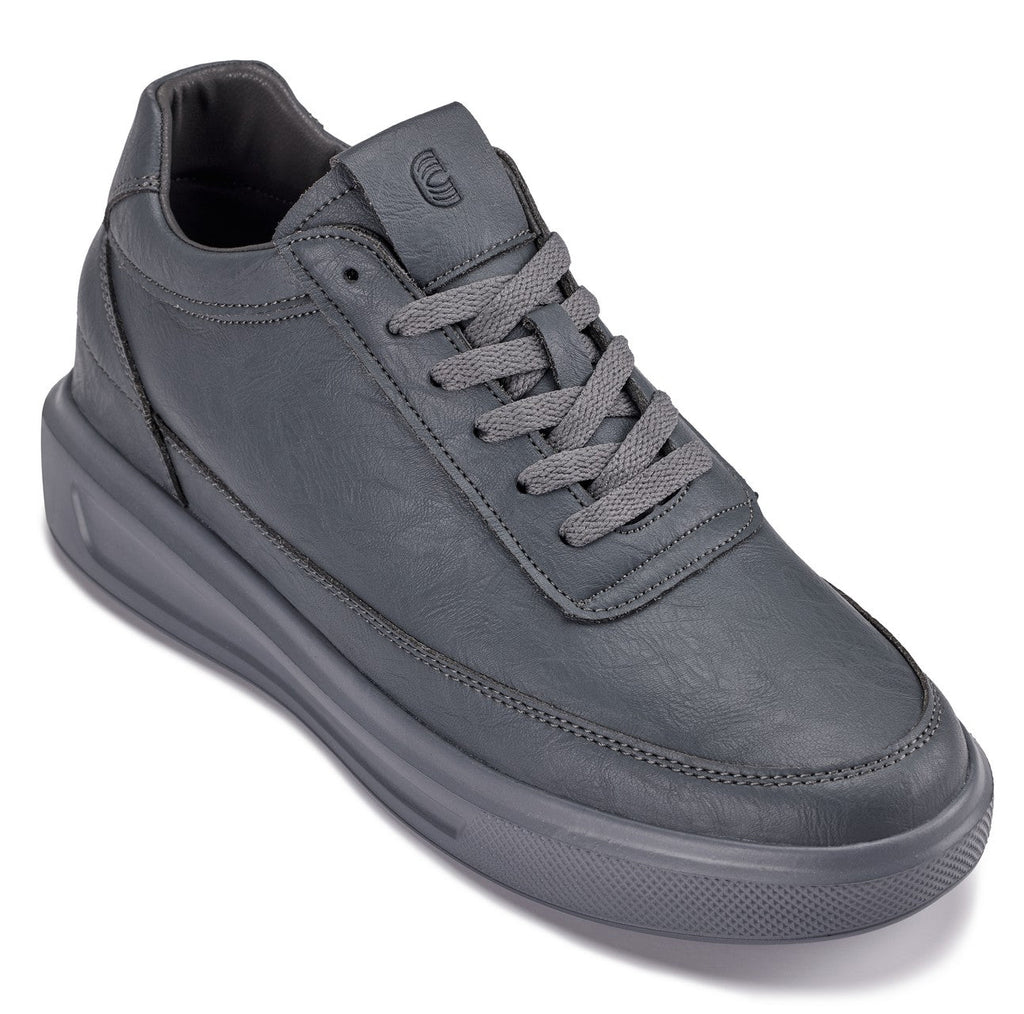 CALTO - X1649 - 2.8 Inches Taller (Iron Grey) - Lightweight Sneakers - WonderingCloth