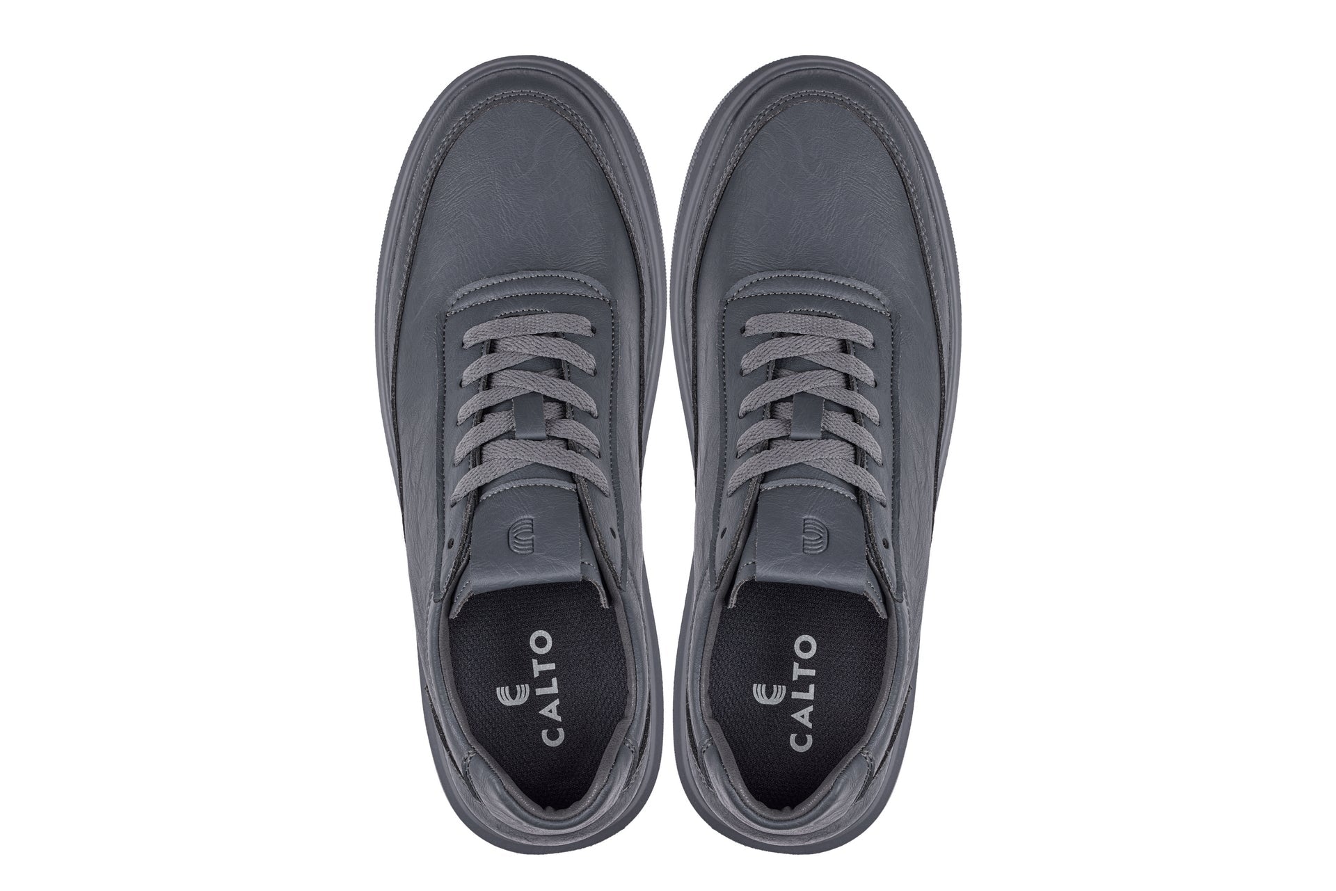 CALTO - X1649 - 2.8 Inches Taller (Iron Grey) - Lightweight Sneakers - WonderingCloth
