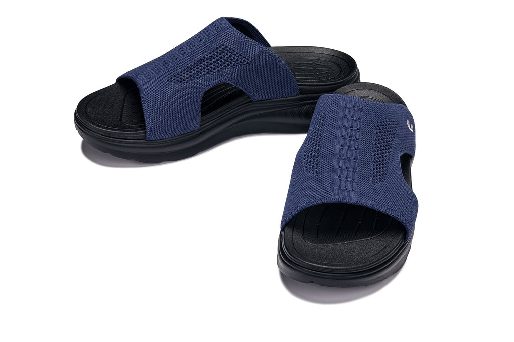 CALTO - X1659 - 2 Inches Taller (Black/Knitted Navy) - WonderingCloth