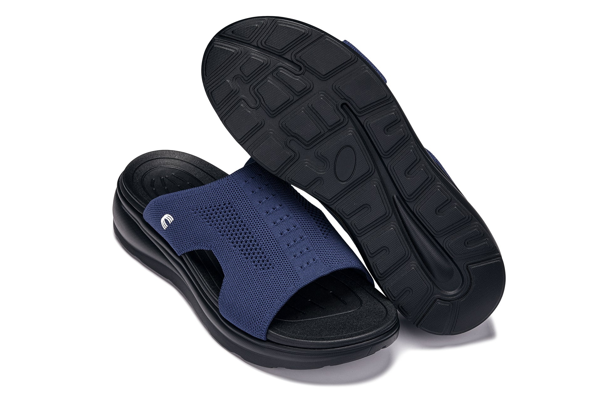 CALTO - X1659 - 2 Inches Taller (Black/Knitted Navy) - WonderingCloth