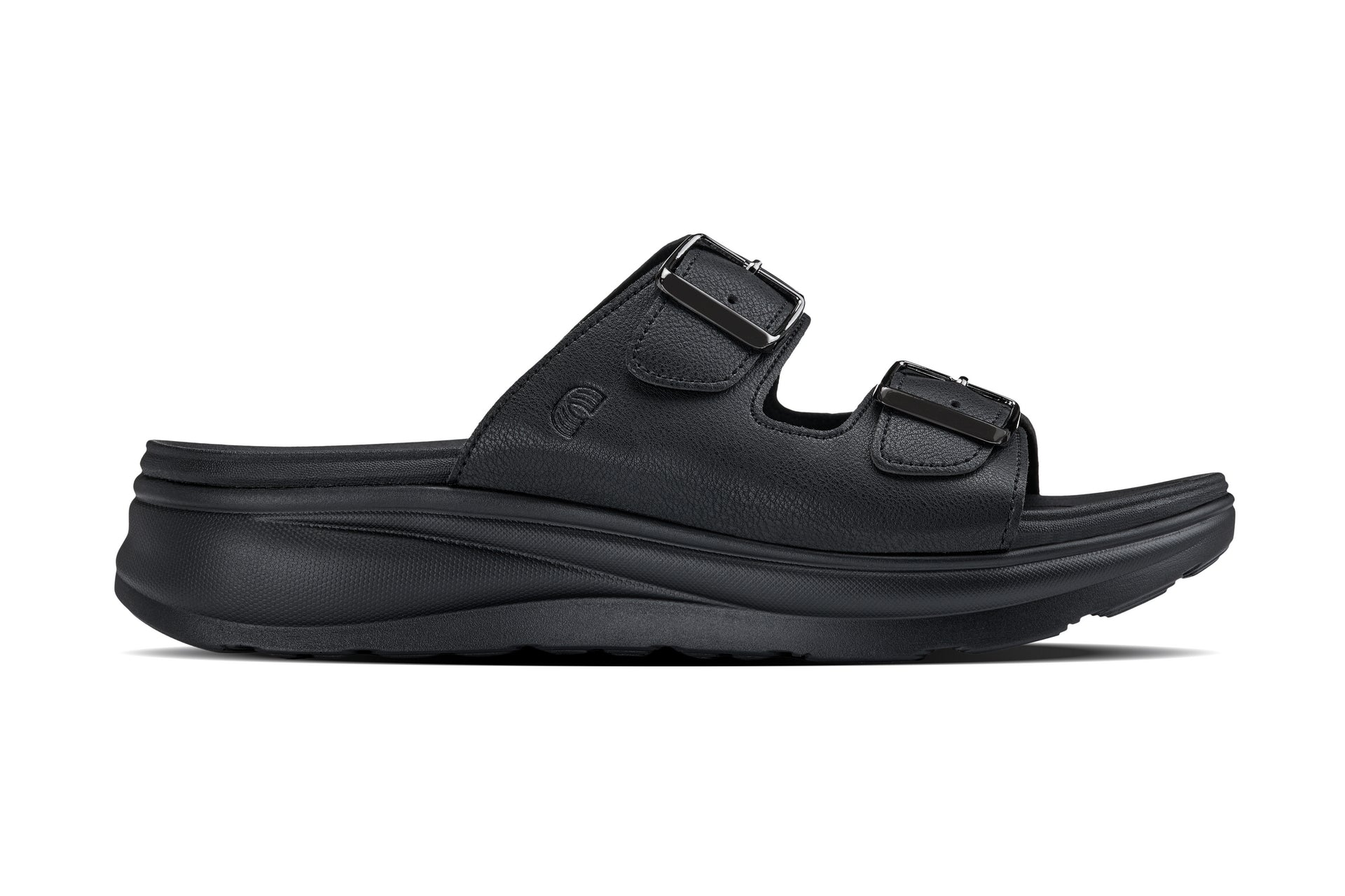 CALTO - X1660 - 2 Inches Taller (Black Buckle) - Dual Adjustable Buckle Sandal - WonderingCloth