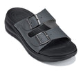CALTO - X1661 - 2 Inches Taller (Iron Grey Buckle) - Dual Adjustable Buckle Sandals - WonderingCloth