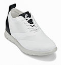 CALTO - X2212 - 2.4 Inches Taller (White/Black) - Lace Up Casual Walker - Lightweight - WonderingCloth
