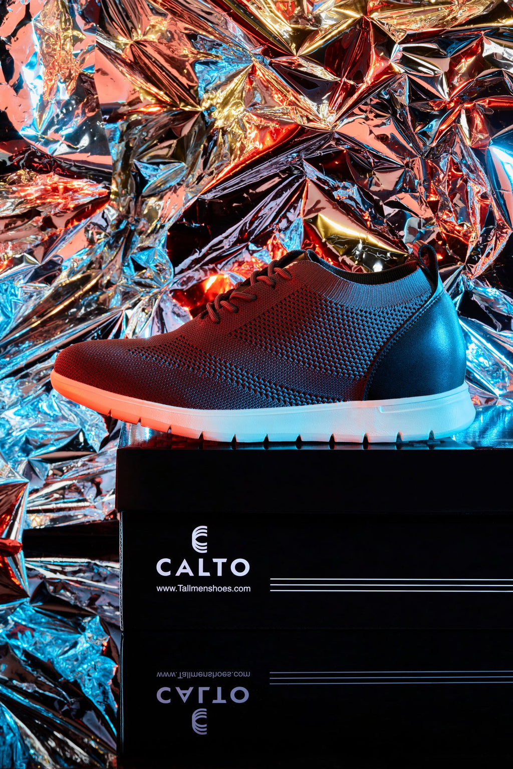 CALTO - X2213 - 2.4 Inches Taller (Moon Gray/Black) - Lace Up Casual Walker - Lightweight - WonderingCloth