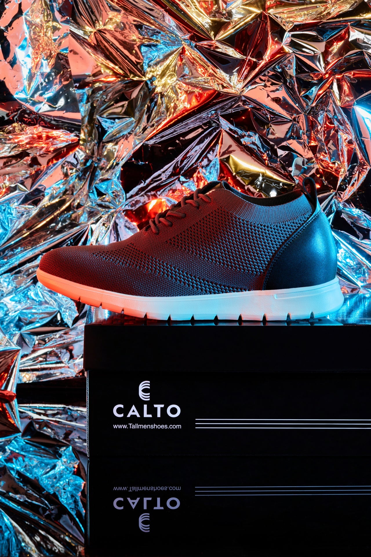 CALTO - X2213 - 2.4 Inches Taller (Moon Gray/Black) - Lace Up Casual Walker - Lightweight - WonderingCloth