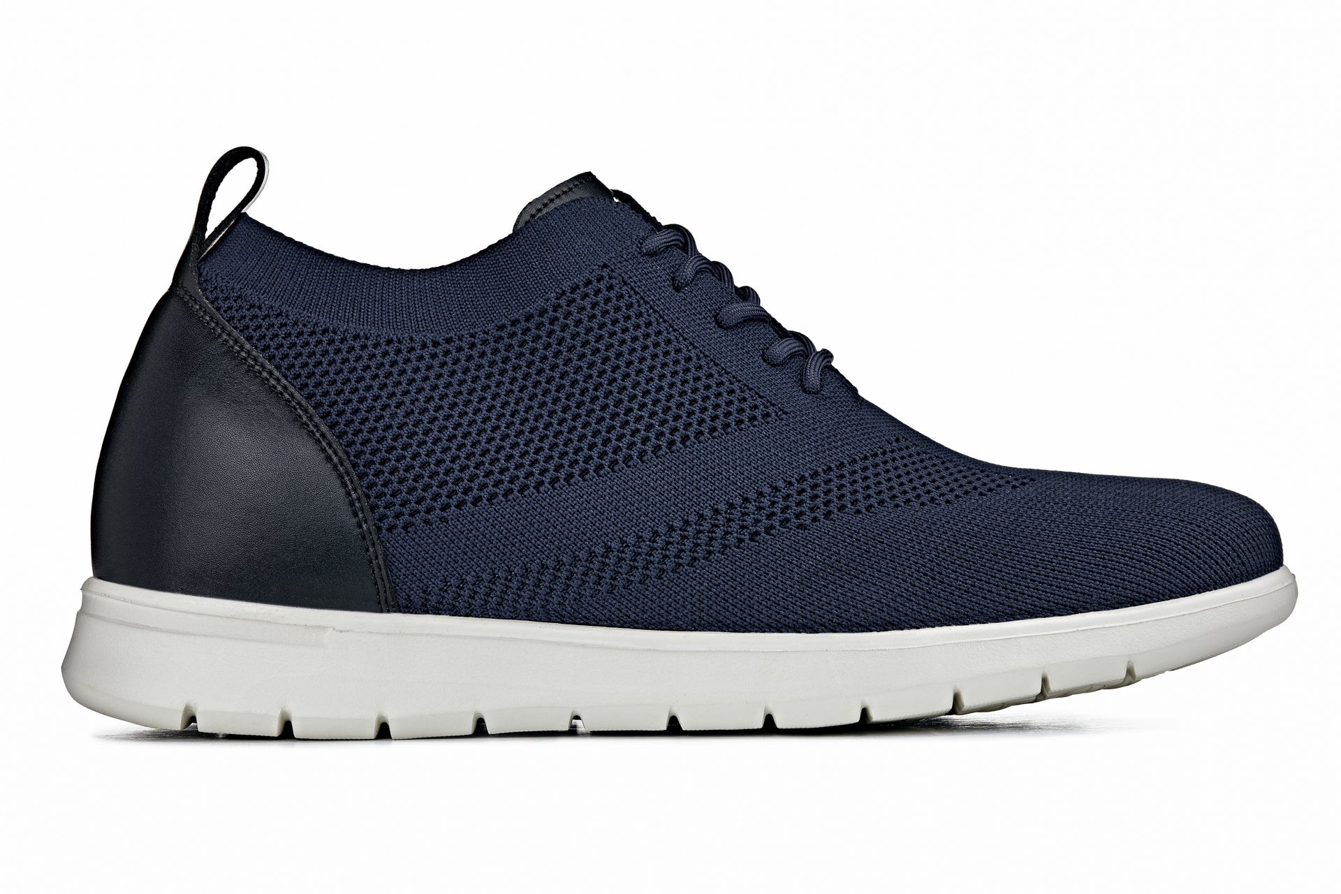 CALTO - X2214 - 2.4 Inches Taller (Night Blue/Black) - Lace Up Casual Walker - Lightweight - WonderingCloth