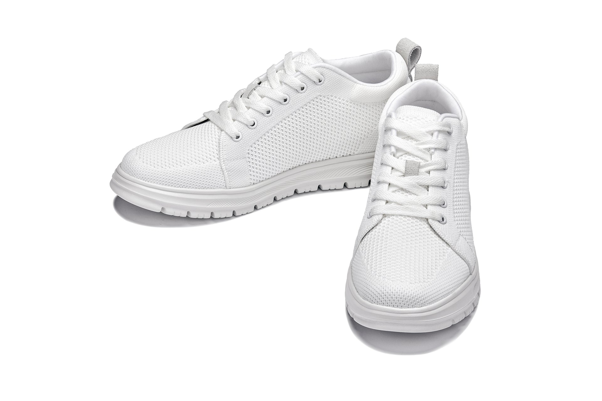 CALTO - X2321 - 2.4 Inches Taller (White/White Sole) - Lace Up Casual Sneaker - Lightweight - WonderingCloth