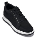 CALTO - X2322 - 2.4 Inches Taller (Black/White & Black Sole) - Lace Up Casual Sneaker - Lightweight - WonderingCloth