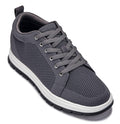 CALTO - X2323 - 2.4 Inches Taller (Iron Grey/White & Black Sole) - Lace Up Casual Sneaker - Lightweight - WonderingCloth