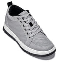 CALTO - X2324 - 2.4 Inches Taller (Pewter Grey/White & Black Sole) - Lace Up Casual Sneaker - Lightweight - WonderingCloth