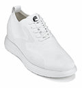 CALTO - X2633 - 2.8 Inches Taller (White) - Lace Up Casual Walker - Lightweight - WonderingCloth