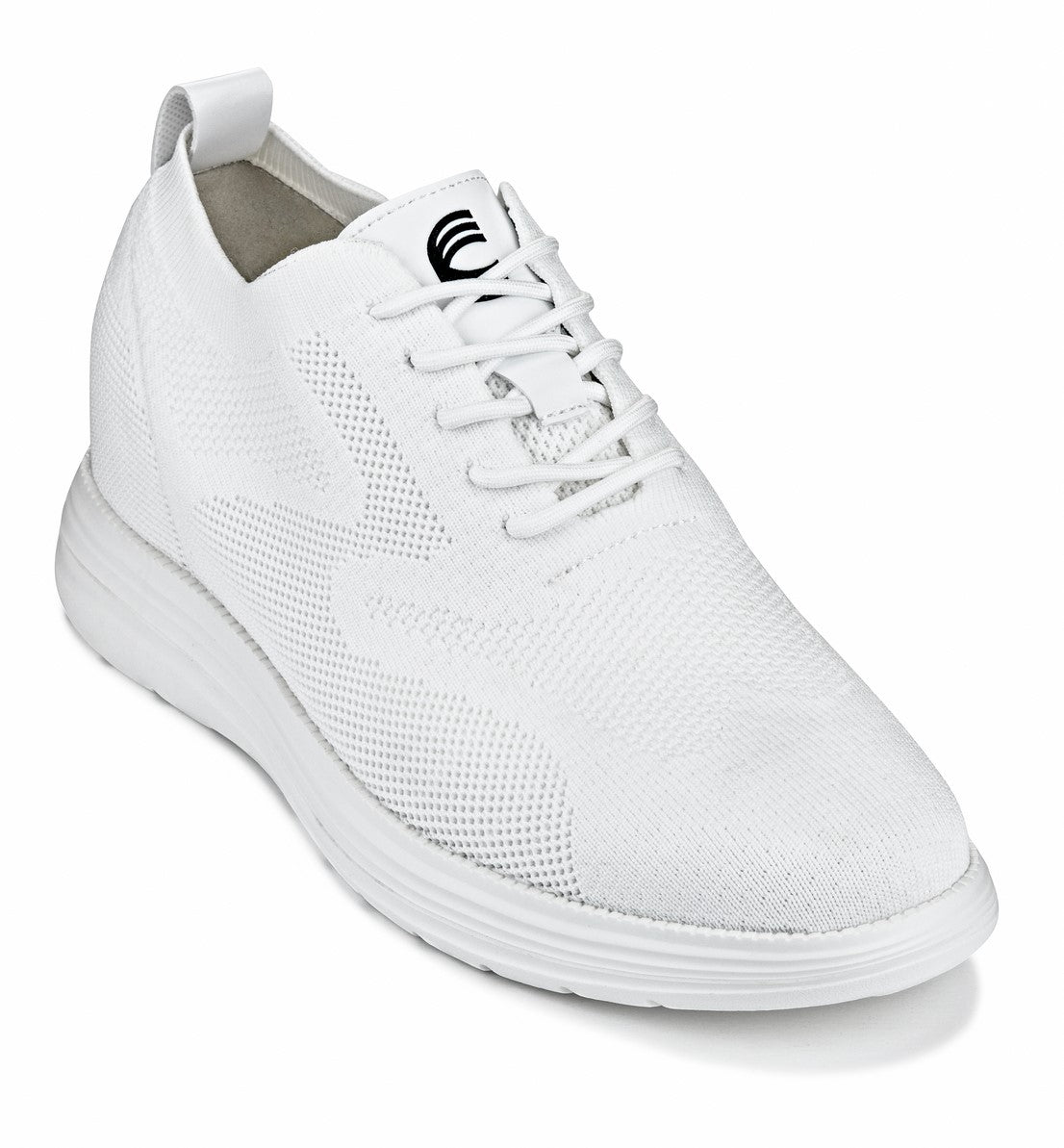 CALTO - X2633 - 2.8 Inches Taller (White) - Lace Up Casual Walker - Lightweight - WonderingCloth