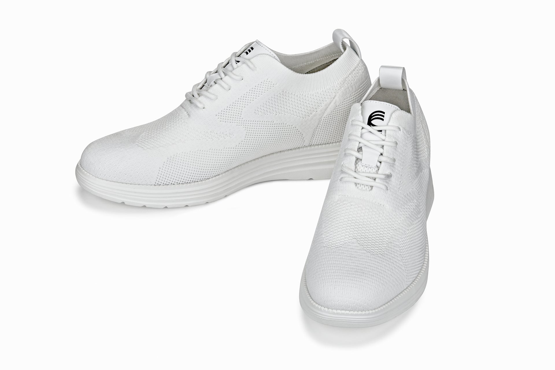 CALTO - X2633 - 2.8 Inches Taller (White) - Lace Up Casual Walker - Lightweight - WonderingCloth