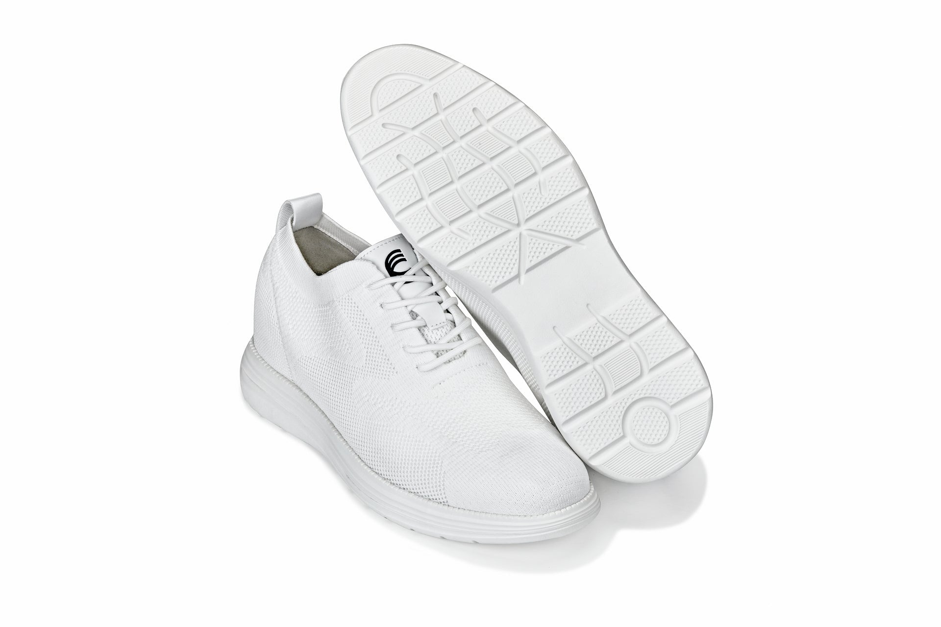 CALTO - X2633 - 2.8 Inches Taller (White) - Lace Up Casual Walker - Lightweight - WonderingCloth