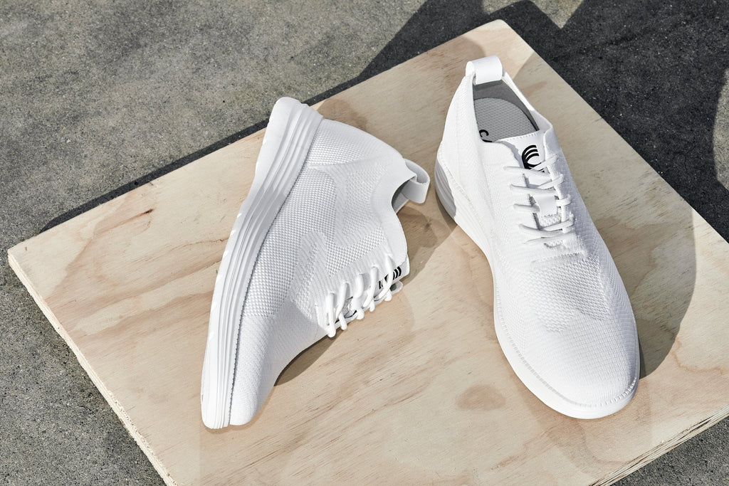 CALTO - X2633 - 2.8 Inches Taller (White) - Lace Up Casual Walker - Lightweight - WonderingCloth