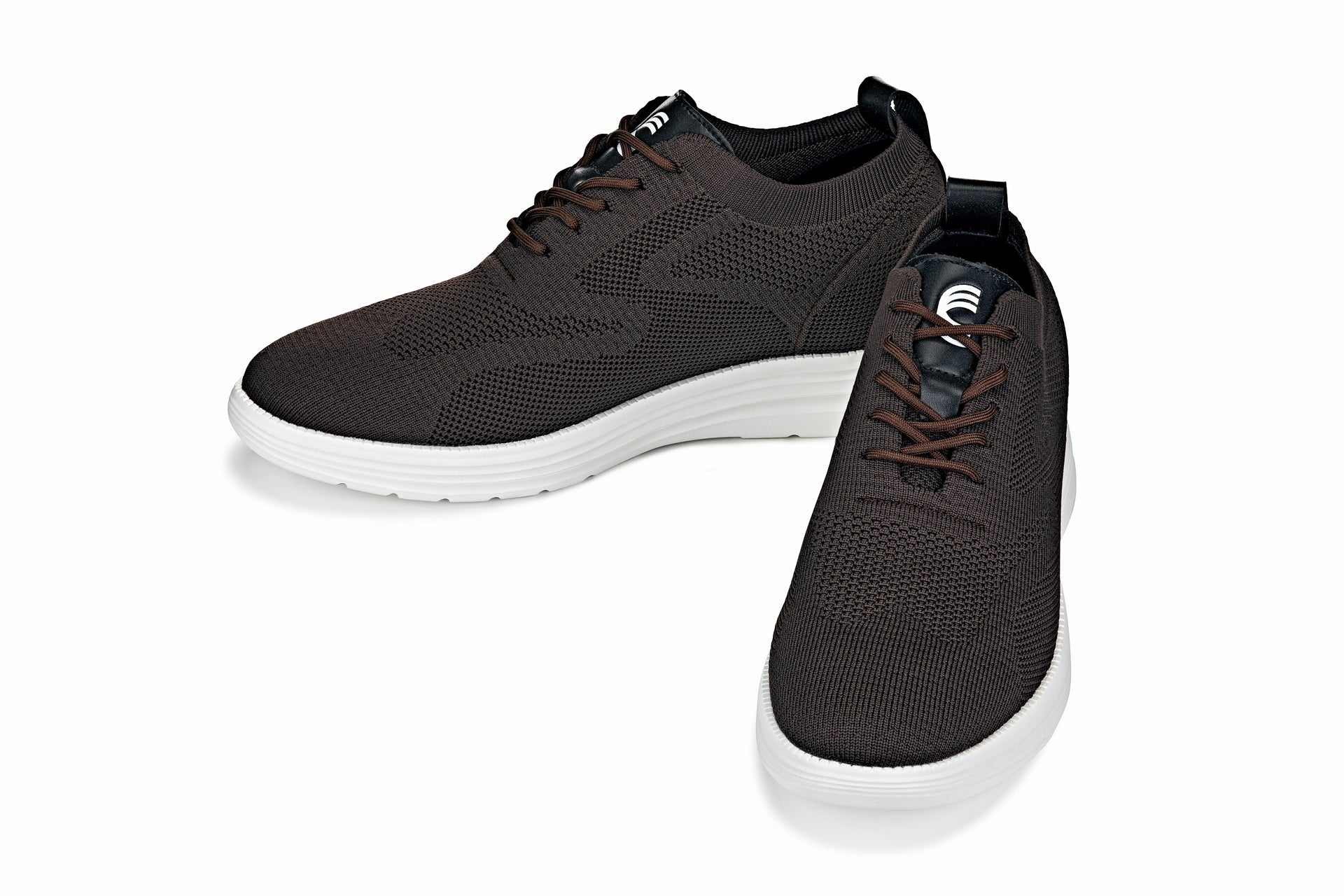CALTO - X2635 - 2.8 Inches Taller (Coffee Brown) - Lace Up Casual Walker - Lightweight - WonderingCloth