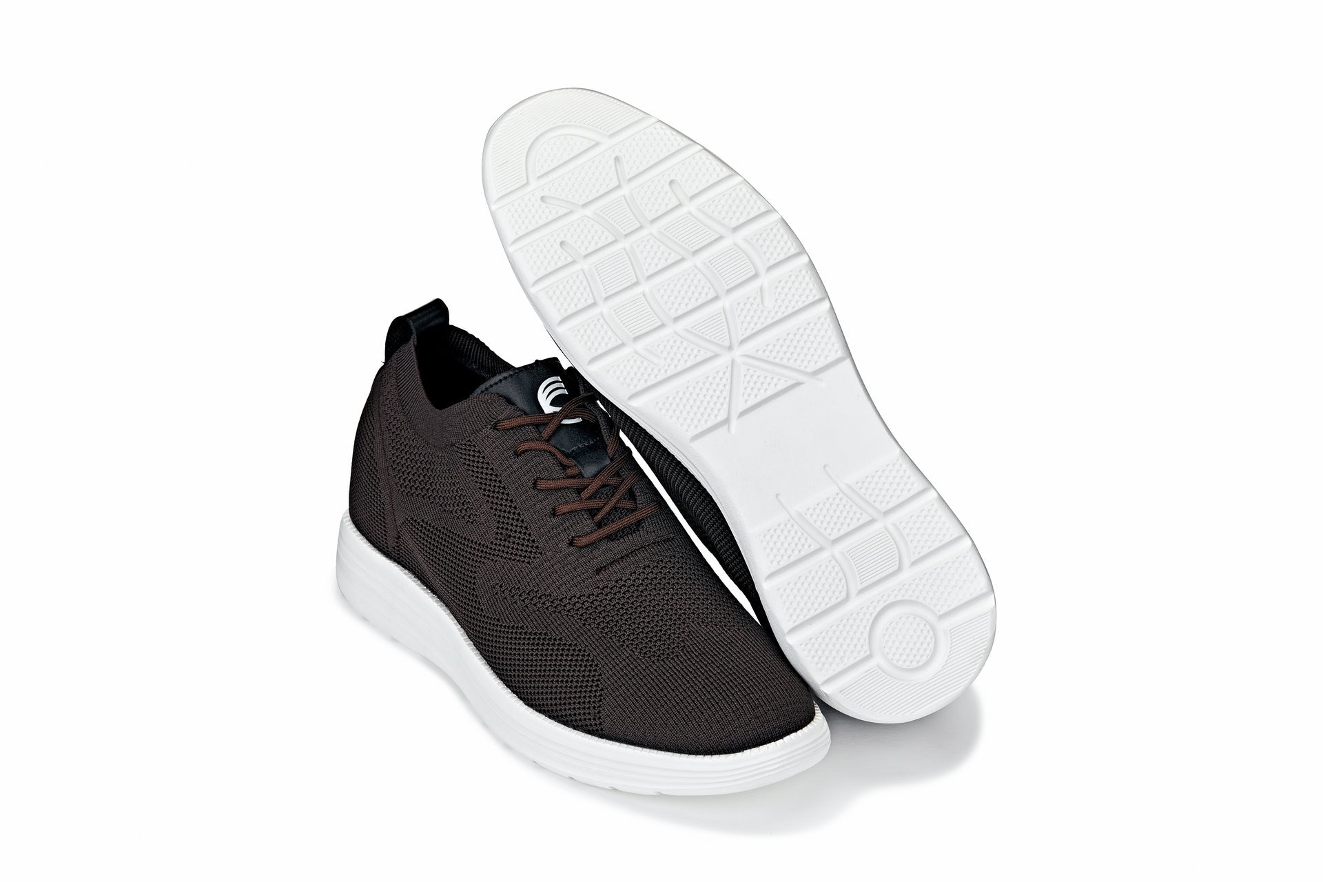 CALTO - X2635 - 2.8 Inches Taller (Coffee Brown) - Lace Up Casual Walker - Lightweight - WonderingCloth