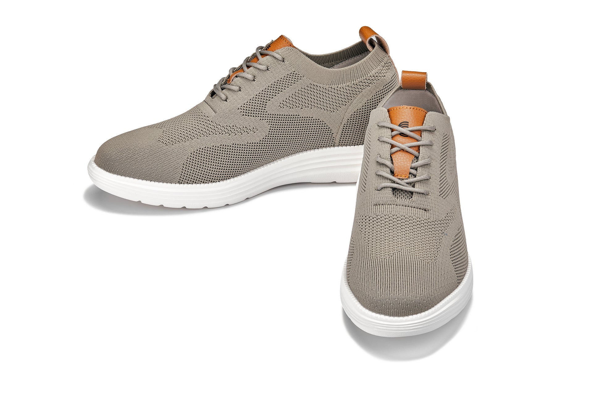CALTO - X2639 - 2.8 Inches Taller (Khaki Green/Brown) - Lace Up Casual Walker - Lightweight - WonderingCloth
