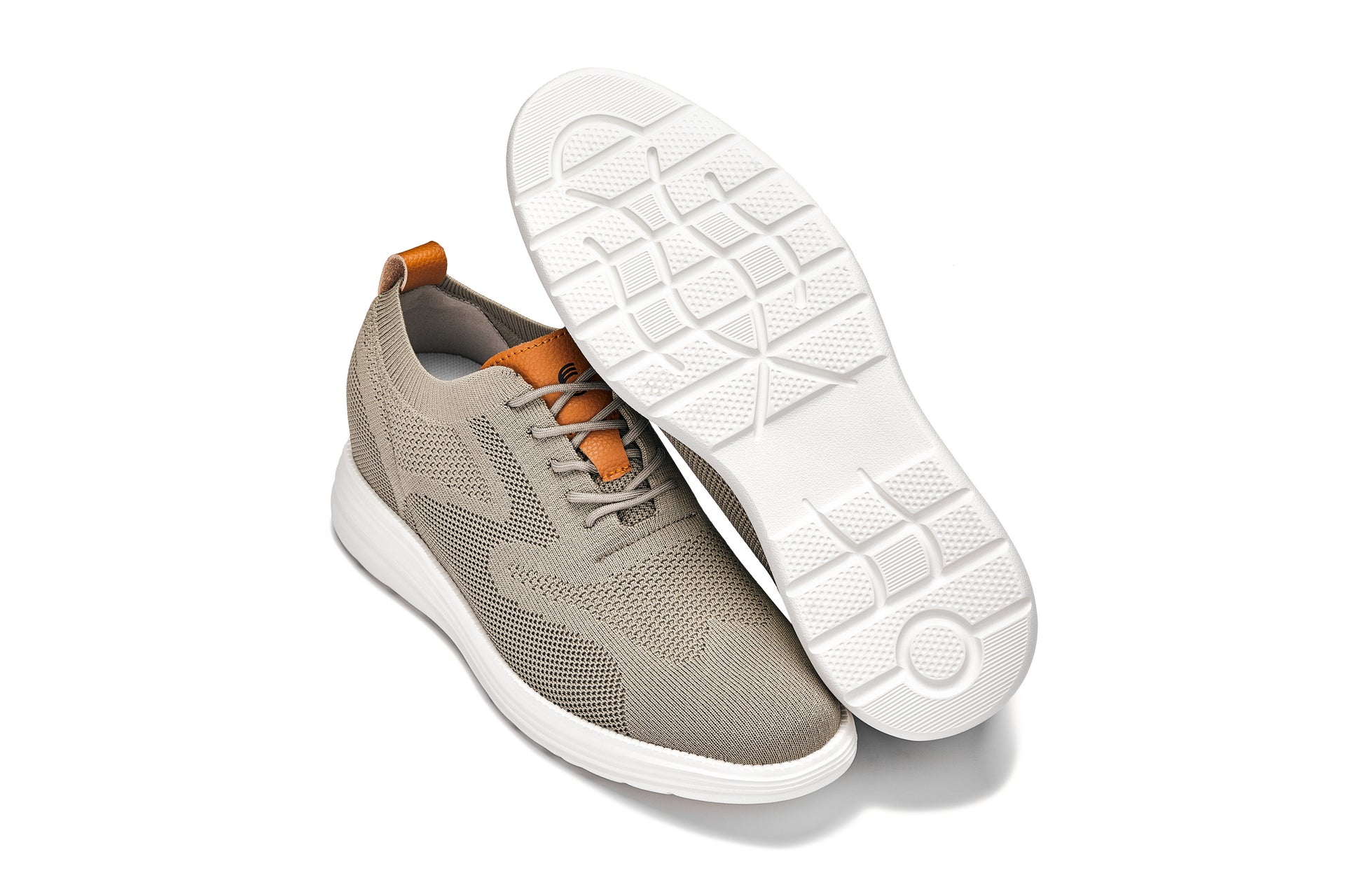 CALTO - X2639 - 2.8 Inches Taller (Khaki Green/Brown) - Lace Up Casual Walker - Lightweight - WonderingCloth