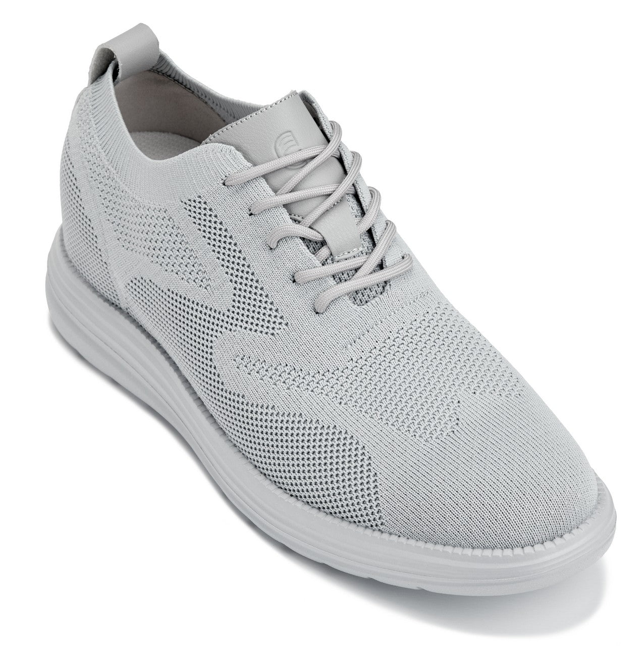 CALTO - X2640 - 2.8 Inches Taller (Pewter/Light Grey Sole) - Lace Up Casual Walker - Lightweight - WonderingCloth