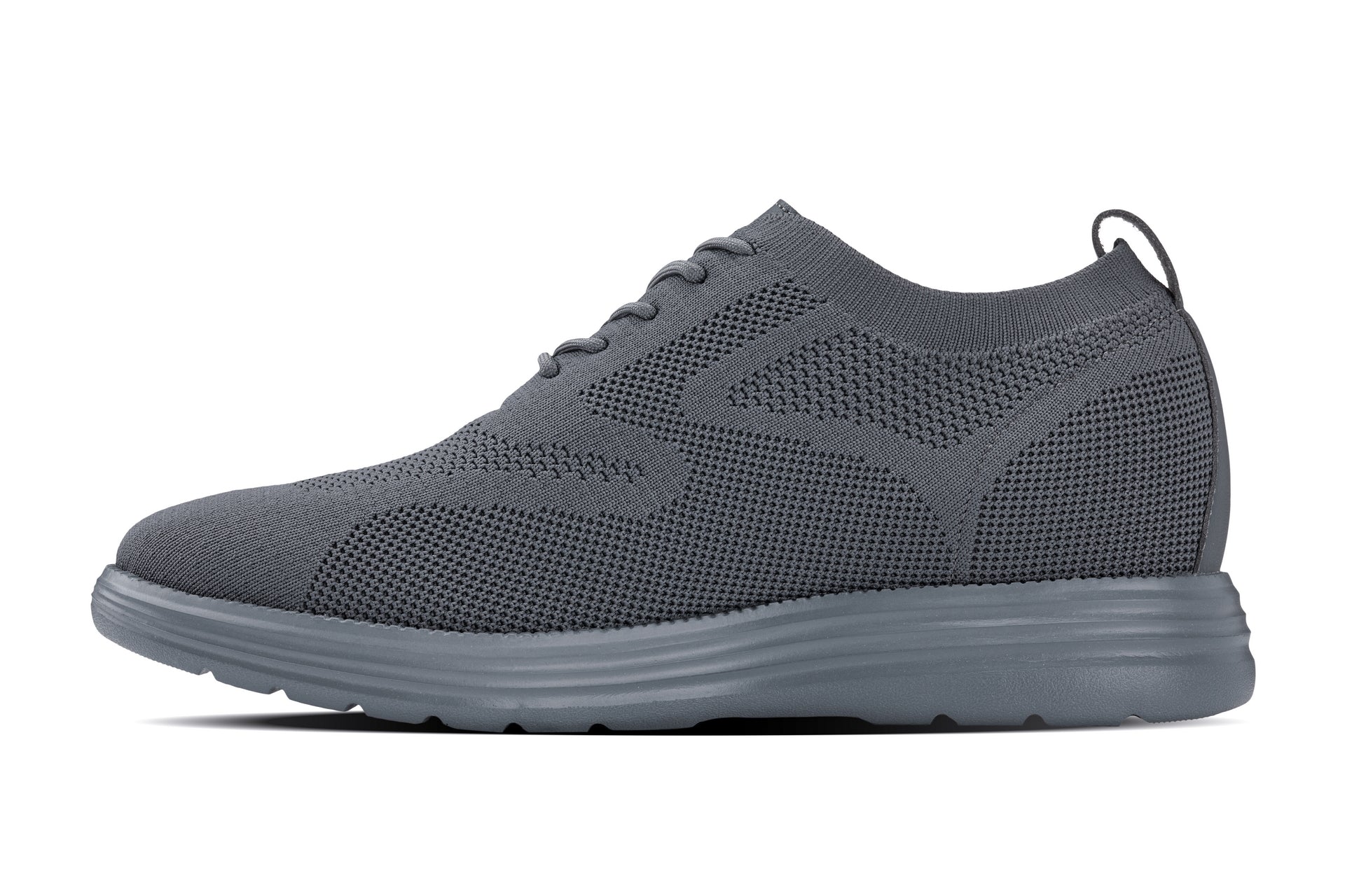 CALTO - X2641 - 2.8 Inches Taller (Iron/Dark Grey Sole) - Lace Up Casual Walker - Lightweight - WonderingCloth