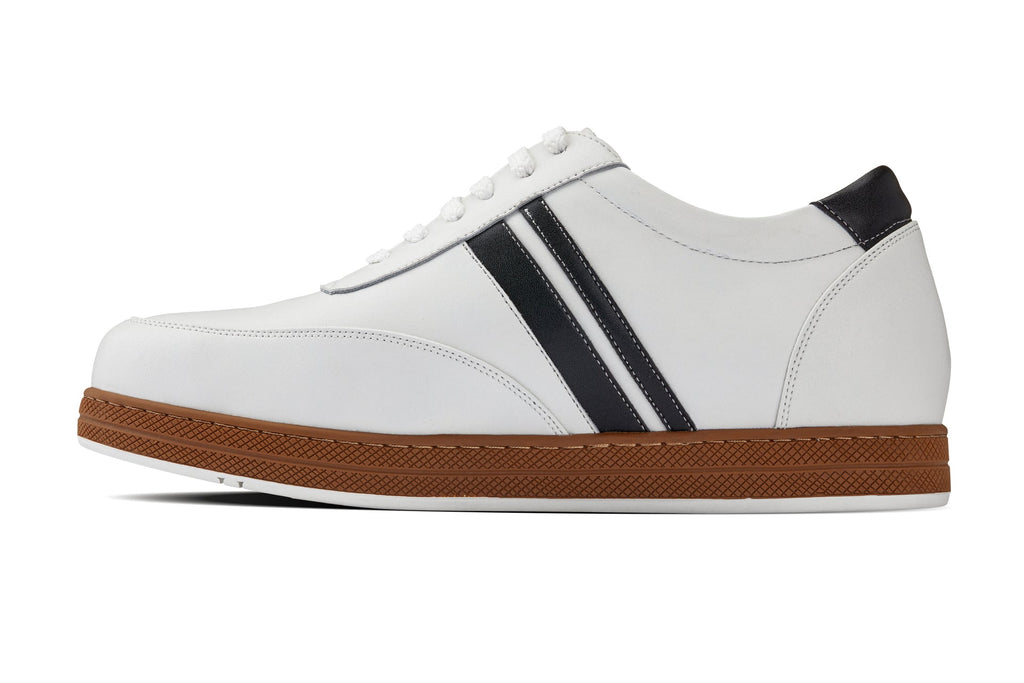 CALTO White Leather Sneakers - 2.8 inches - Y2821 - WonderingCloth