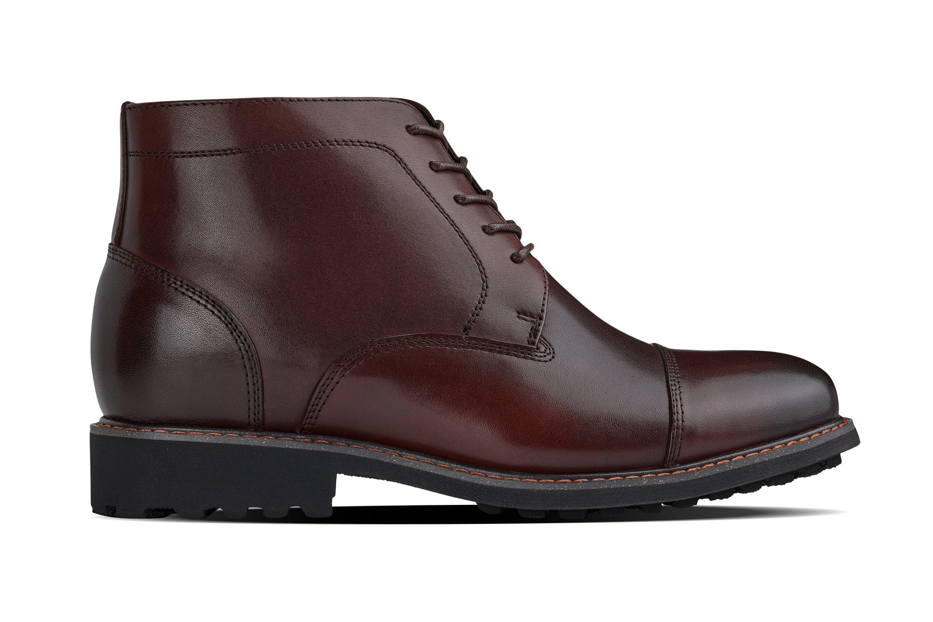 CALTO 3.2-Inch Taller Dark Brown Leather Boots Y41081 - WonderingCloth