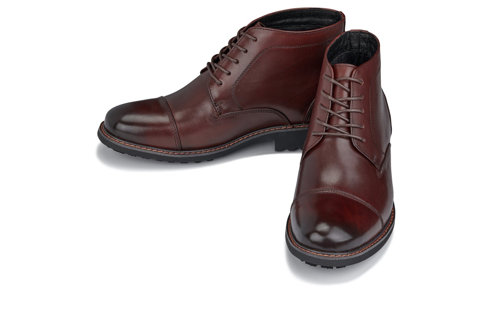 CALTO 3.2-Inch Taller Dark Brown Leather Boots Y41081 - WonderingCloth