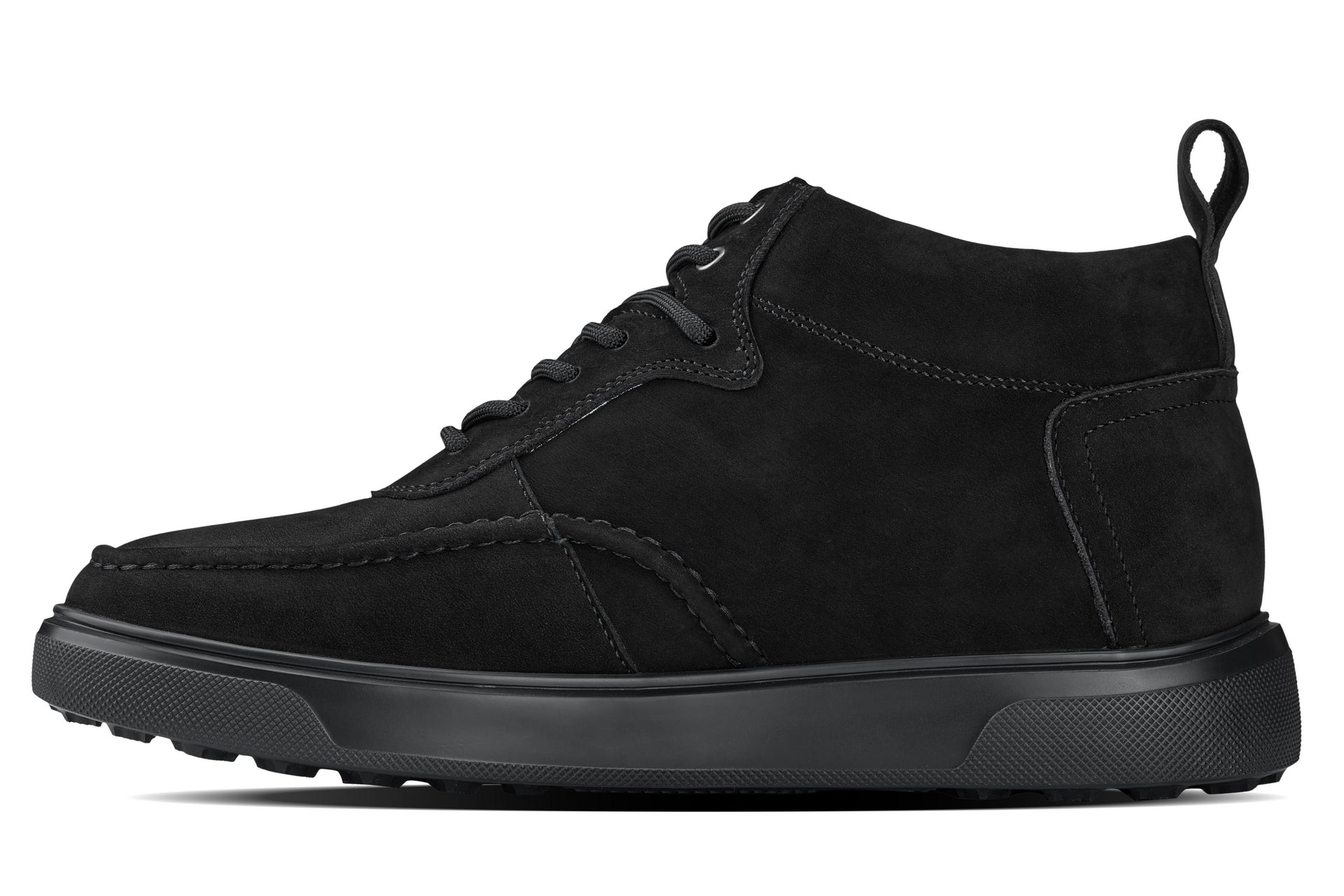 CALTO - Y7113 - 2.8 Inches Taller (Black) - Nubuck Suede Moc-Toe Sneak-Boots - WonderingCloth